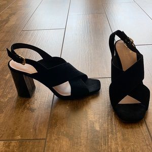 KATE SPADE Holland chunk heel sandals black 7 M
